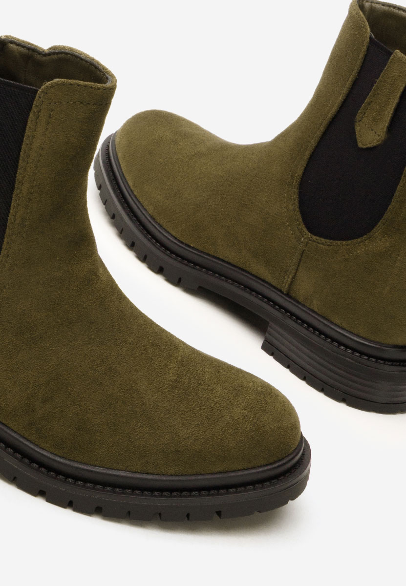 Zielone botki płaskie Nevea