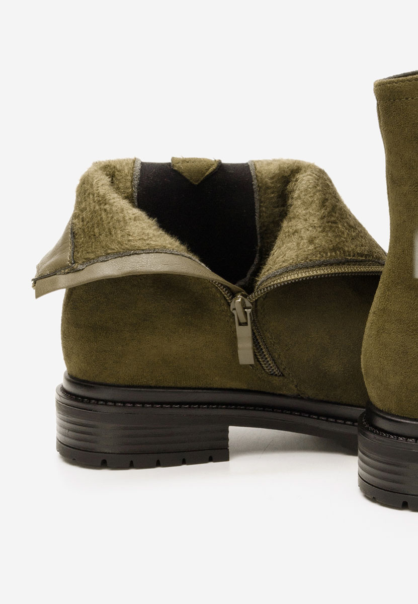 Zielone botki płaskie Nevea
