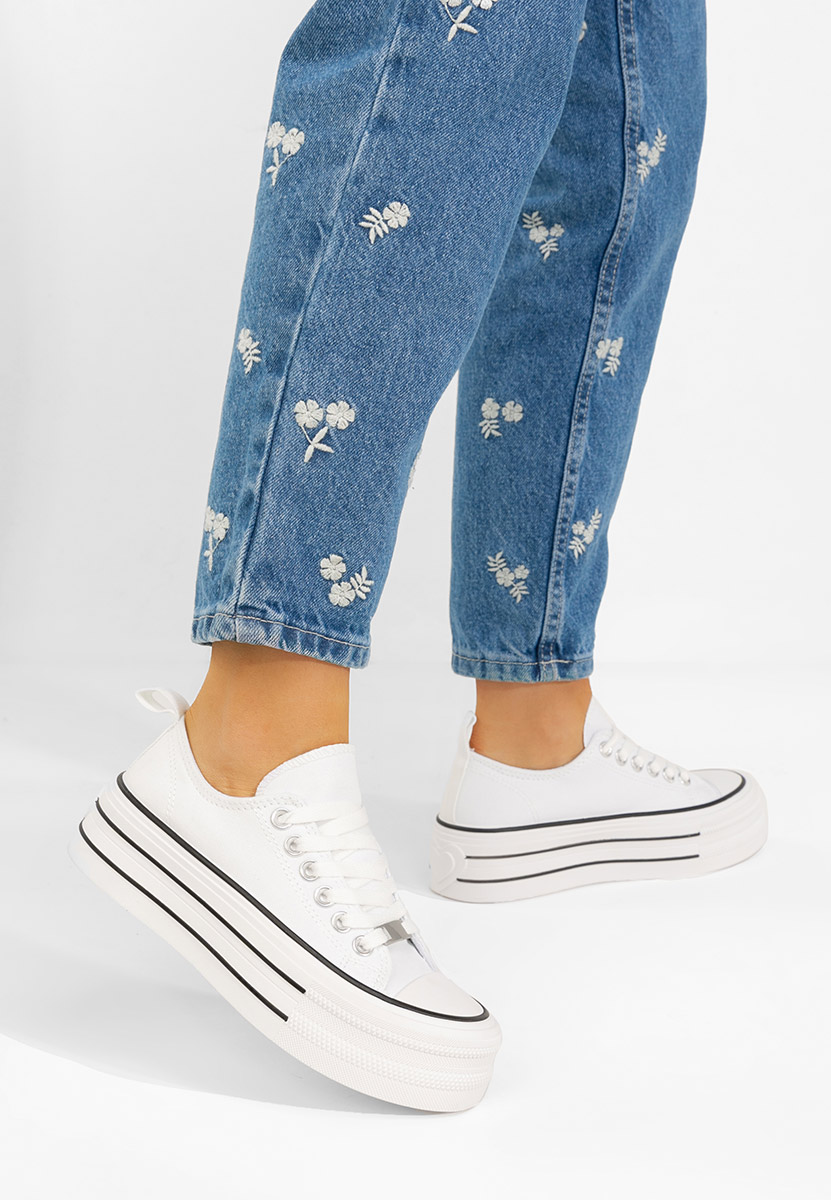 Białe trampki na platformie Kimala