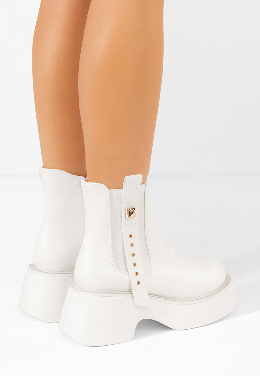 Białe kozaki damskie Janetia