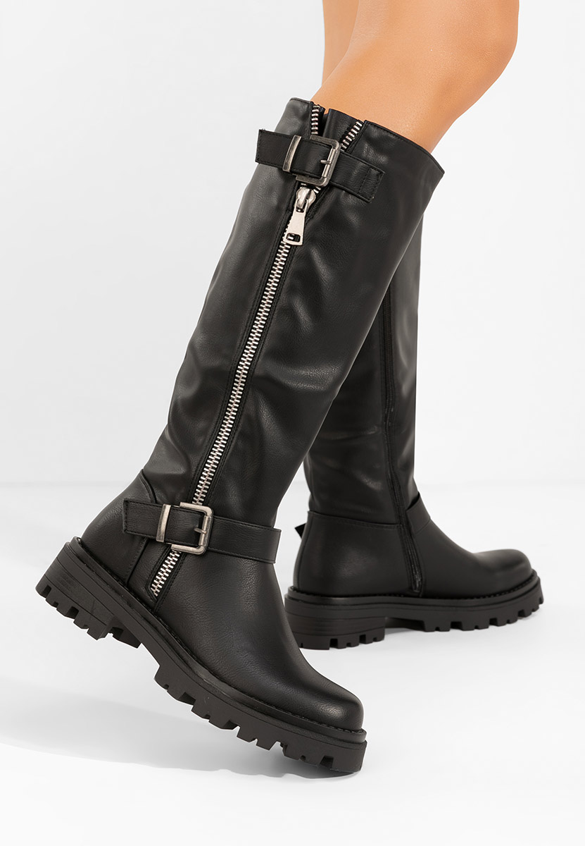 Czarne oficerki damskie Zavina