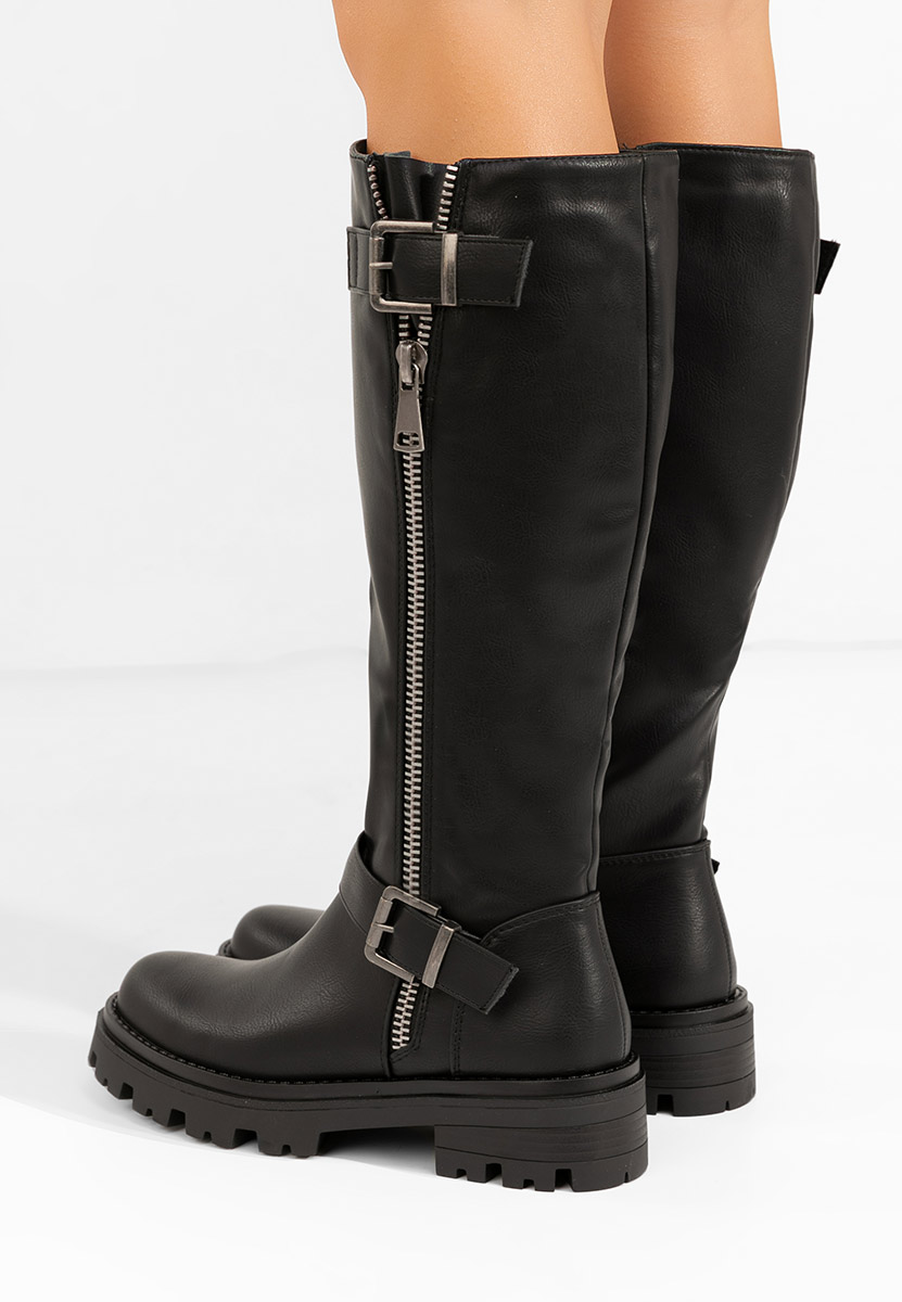 Czarne oficerki damskie Zavina