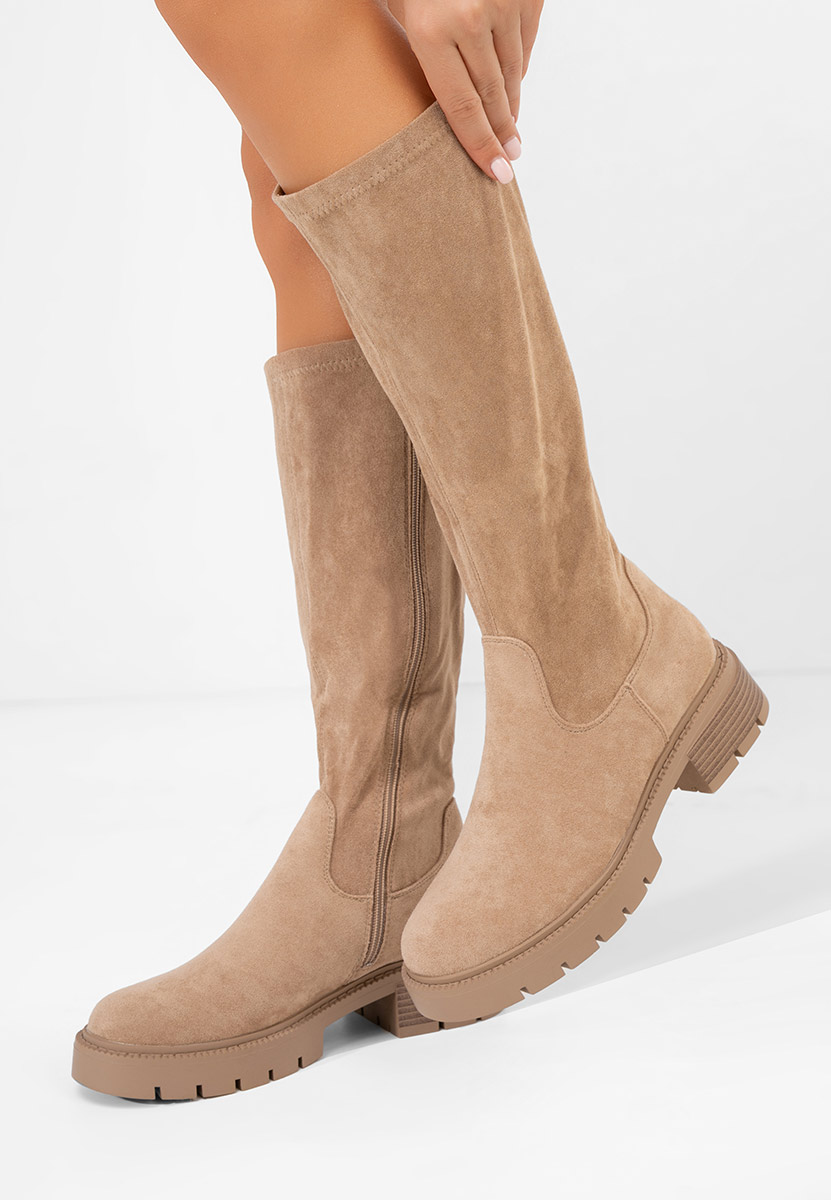 Khaki kozaki damskie Nicoua