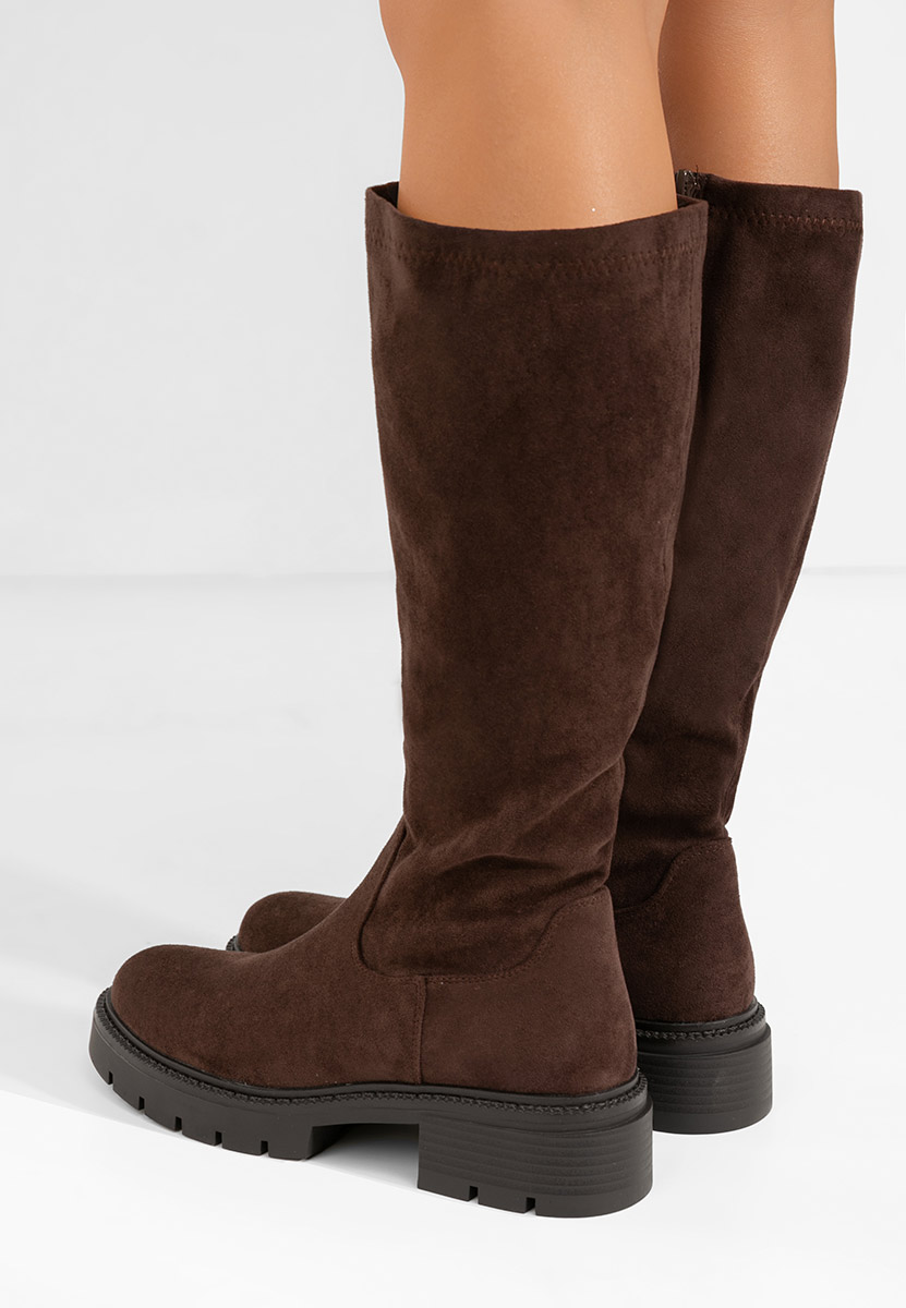 Brązowe kozaki damskie Nicoua