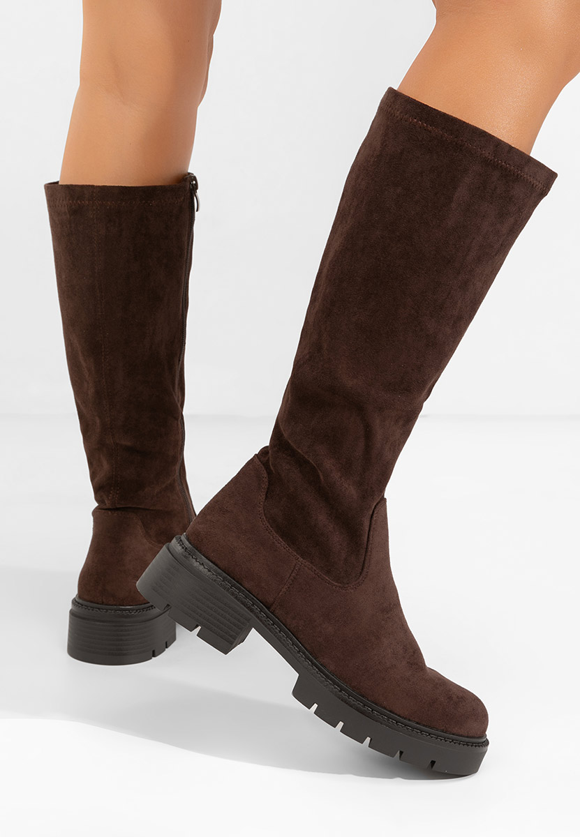 Brązowe kozaki damskie Nicoua