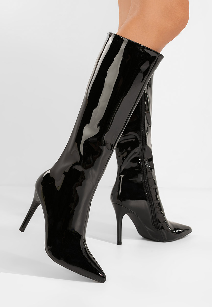 Czarne kozaki na szpilce Kiva