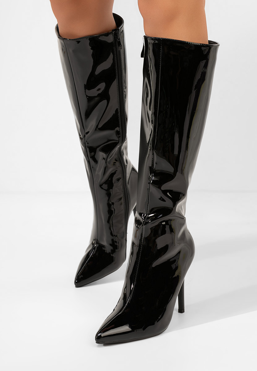 Czarne kozaki na szpilce Kiva