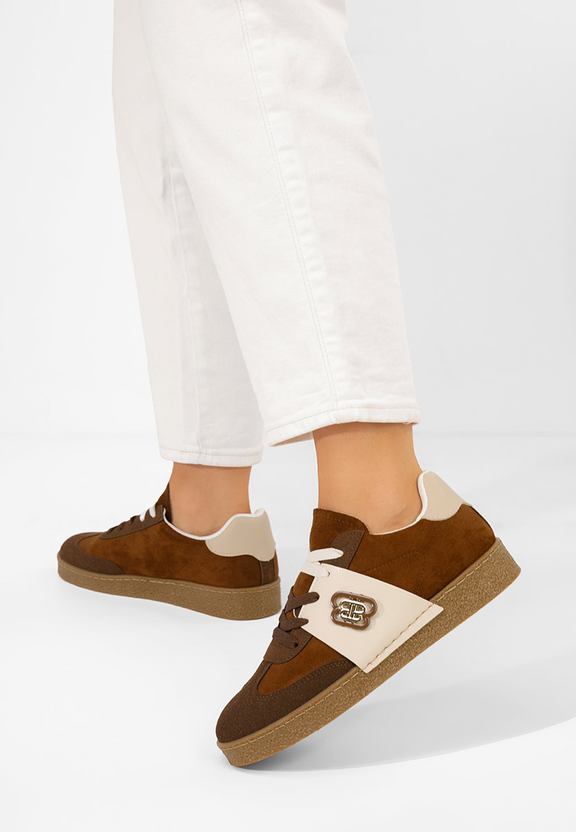 Brązowe sneakersy damskie Kathea