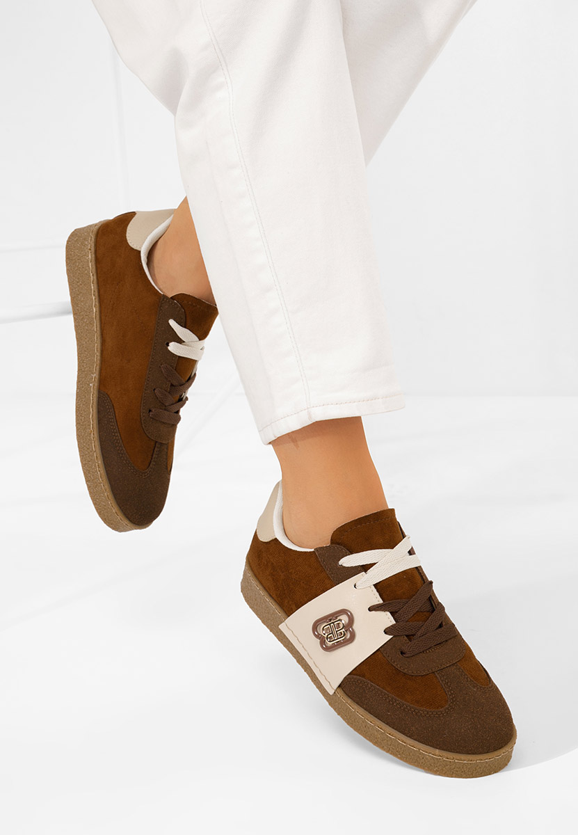 Brązowe sneakersy damskie Kathea