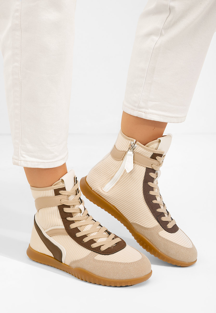 Khaki trampki wysokie damskie Daine