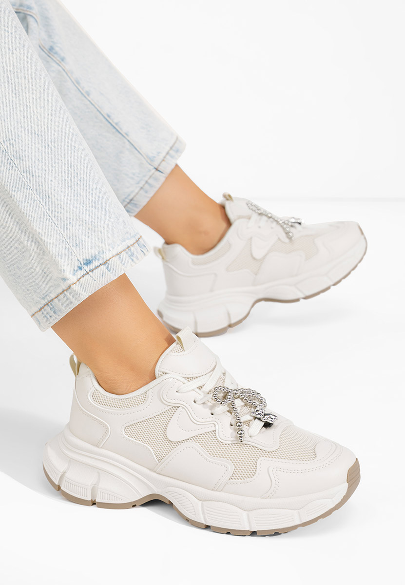 Beżowe sneakersy damskie Jasmyne