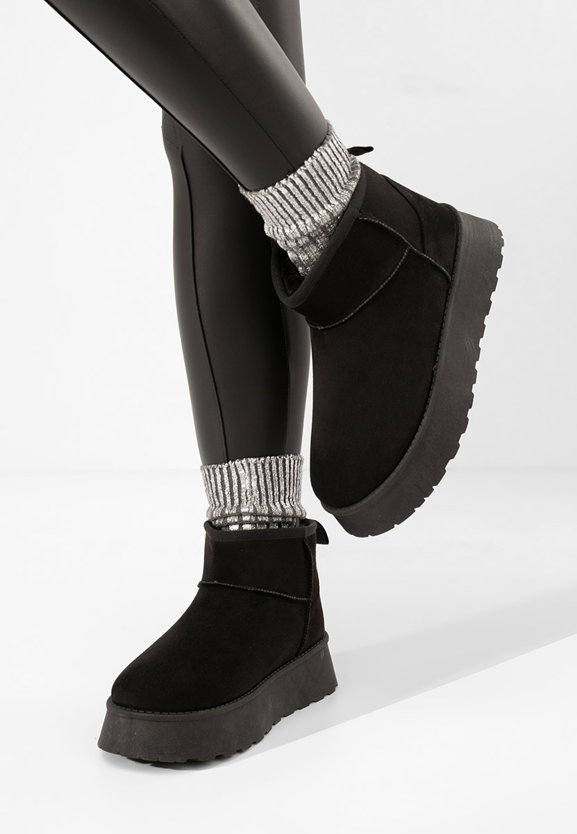 Czarne śniegowce damskie Shayne