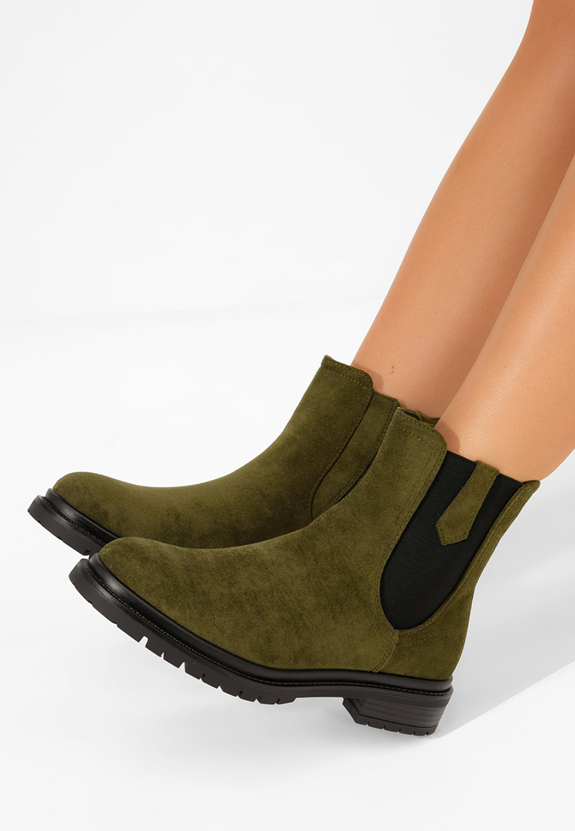 Zielone botki płaskie Nevea