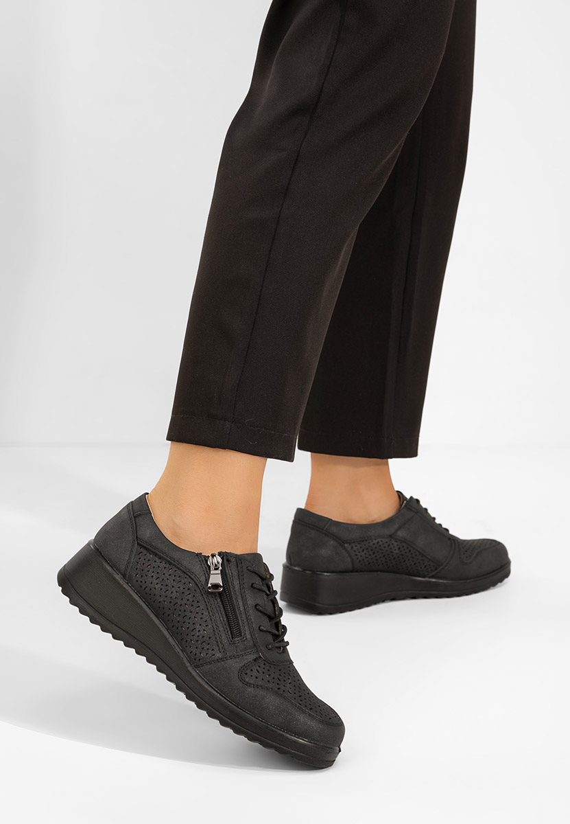 Czarne sneakersy damskie Gleny
