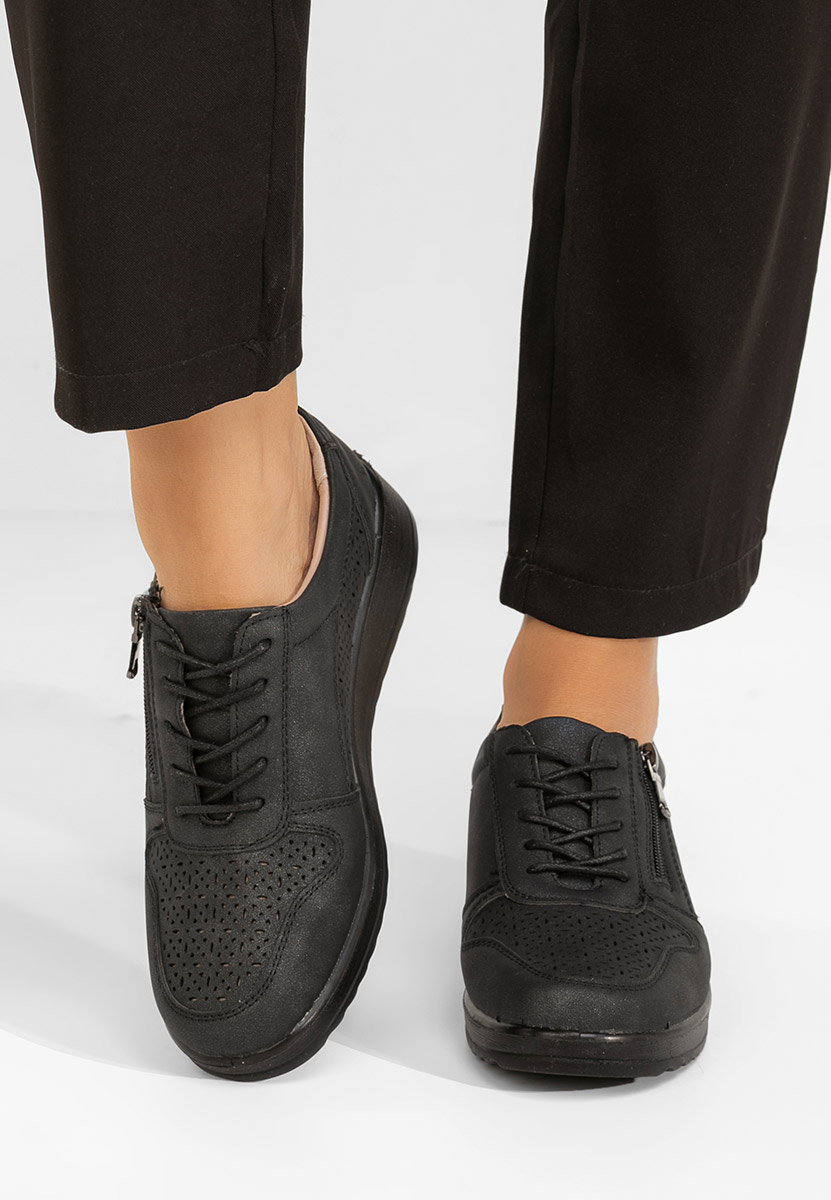 Czarne sneakersy damskie Gleny