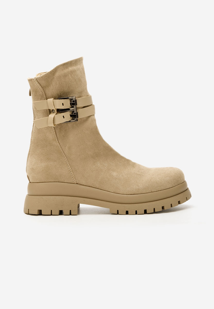 Khaki kozaki damskie Semika