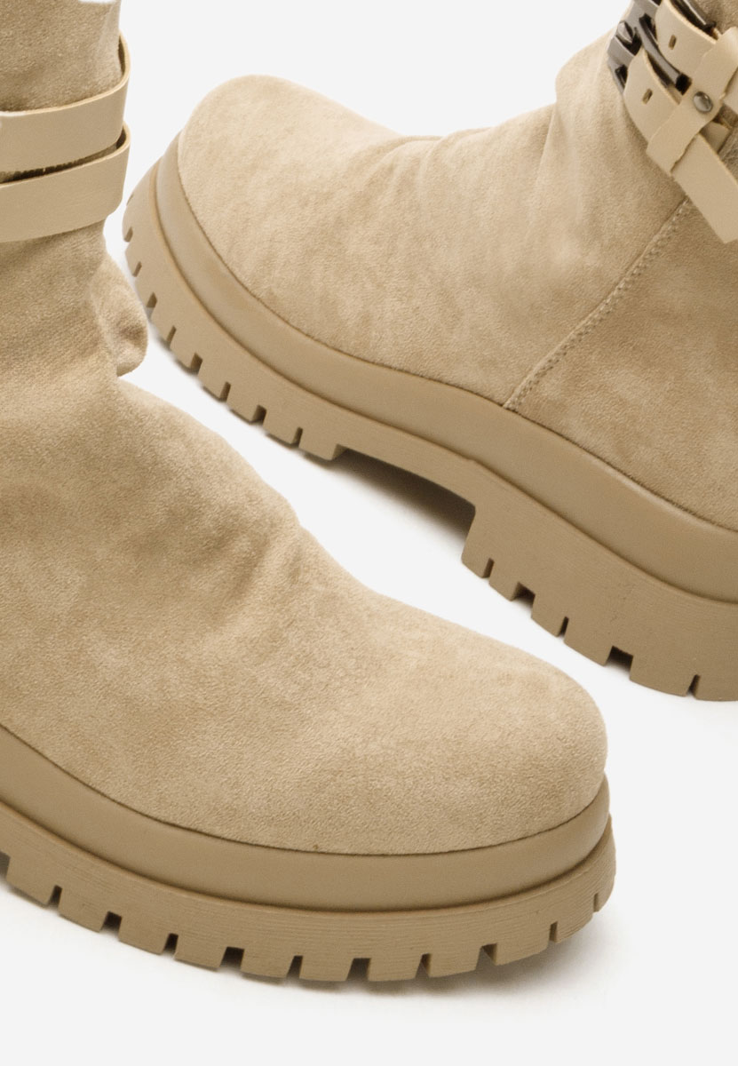 Khaki kozaki damskie Semika