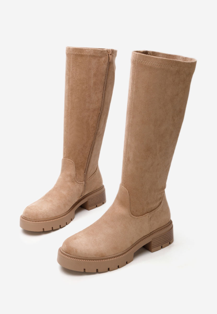 Khaki kozaki damskie Nicoua