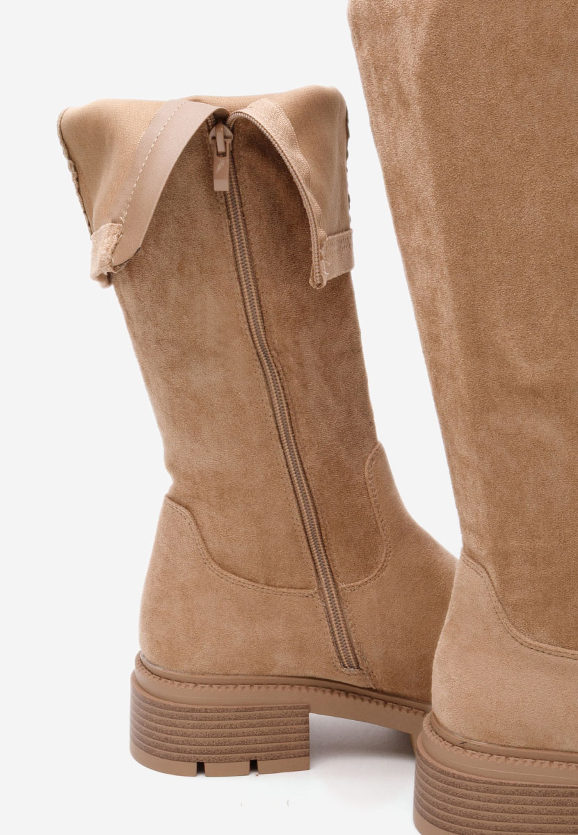 Khaki kozaki damskie Nicoua