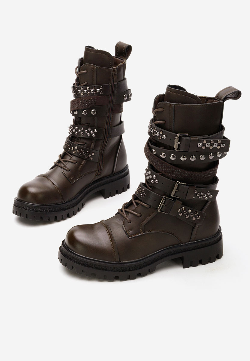 Brązowe kozaki damskie Dominia Brązowe kozaki damskie Dominia