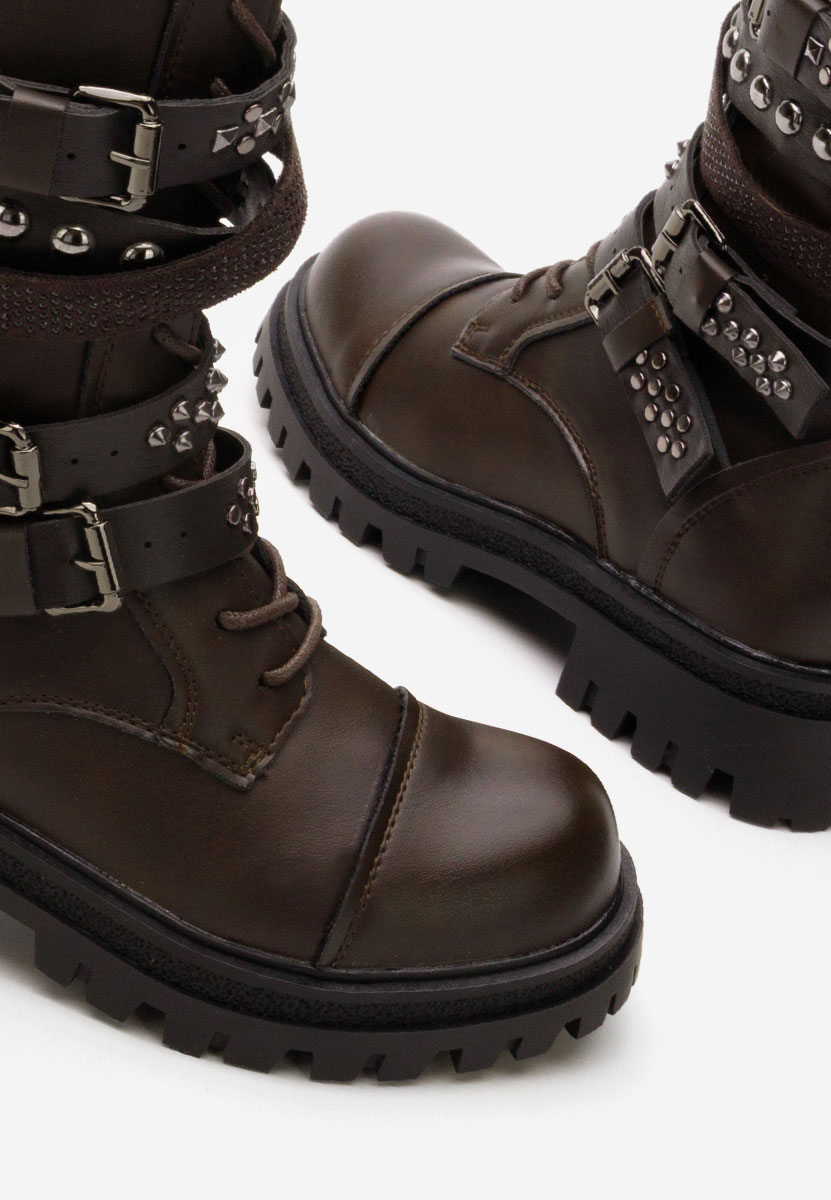 Brązowe kozaki damskie Dominia Brązowe kozaki damskie Dominia