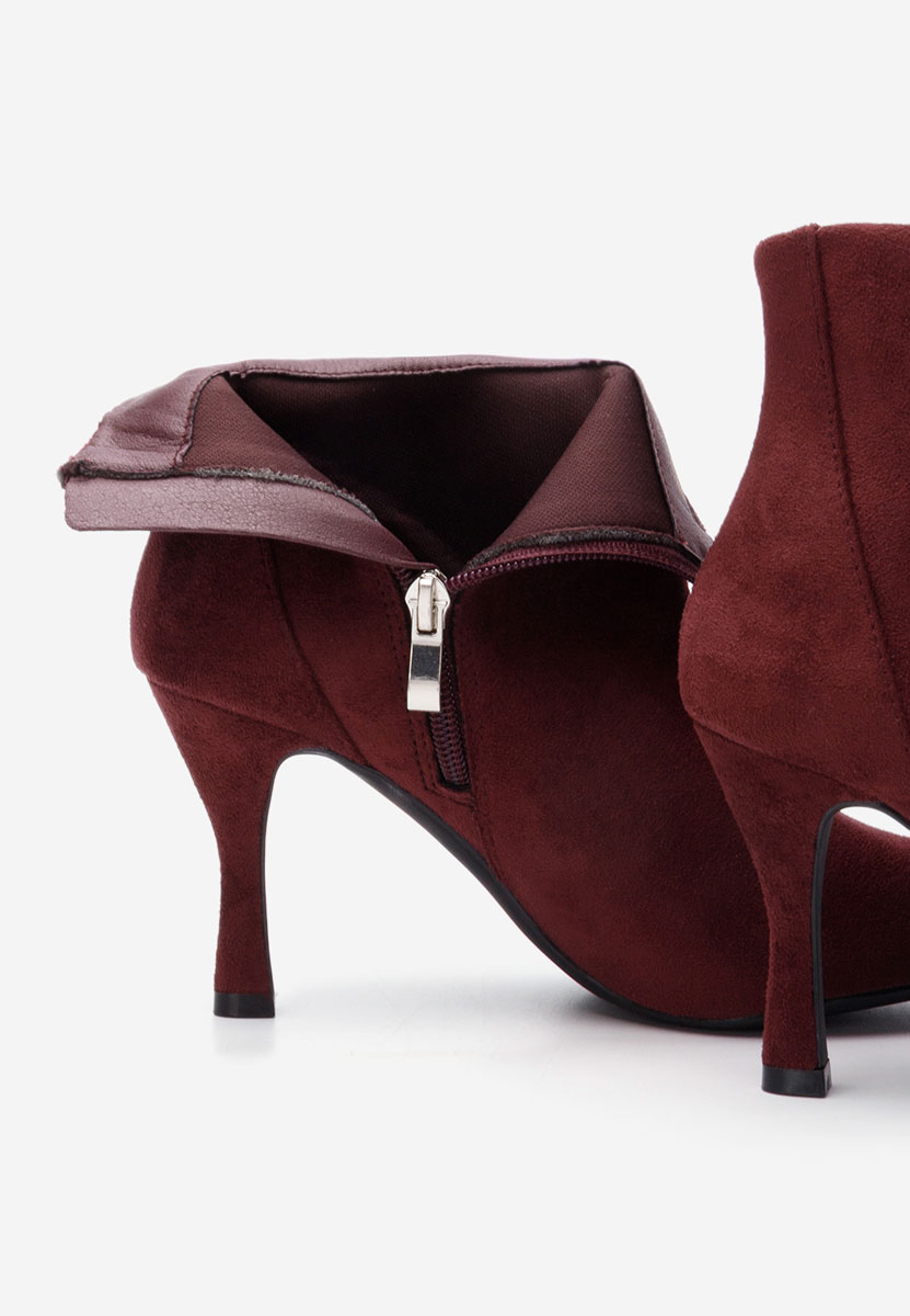 Bordowe botki na szpilce Jinna