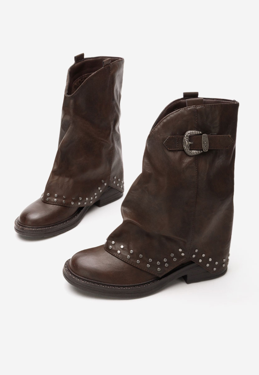 Brązowe kozaki damskie Arvion