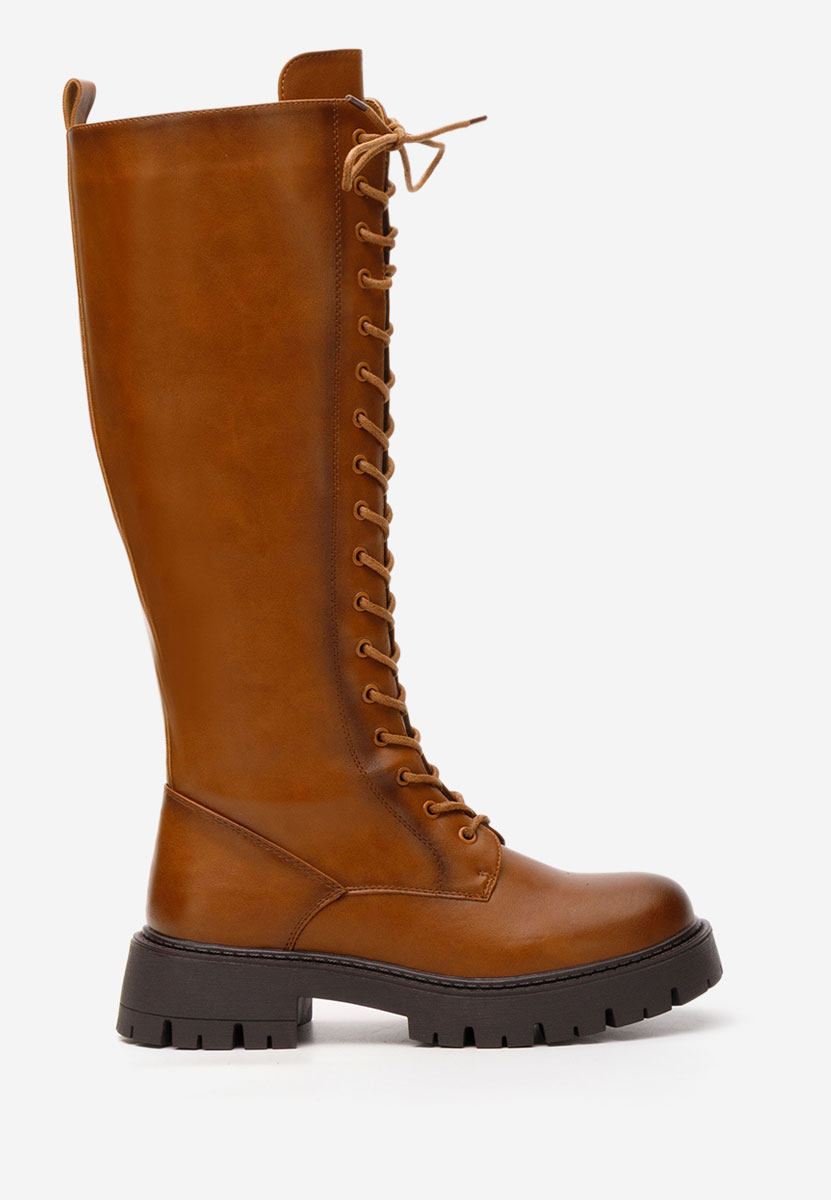 Camelowe kozaki sznurowane Hetie Camelowe kozaki sznurowane Hetie