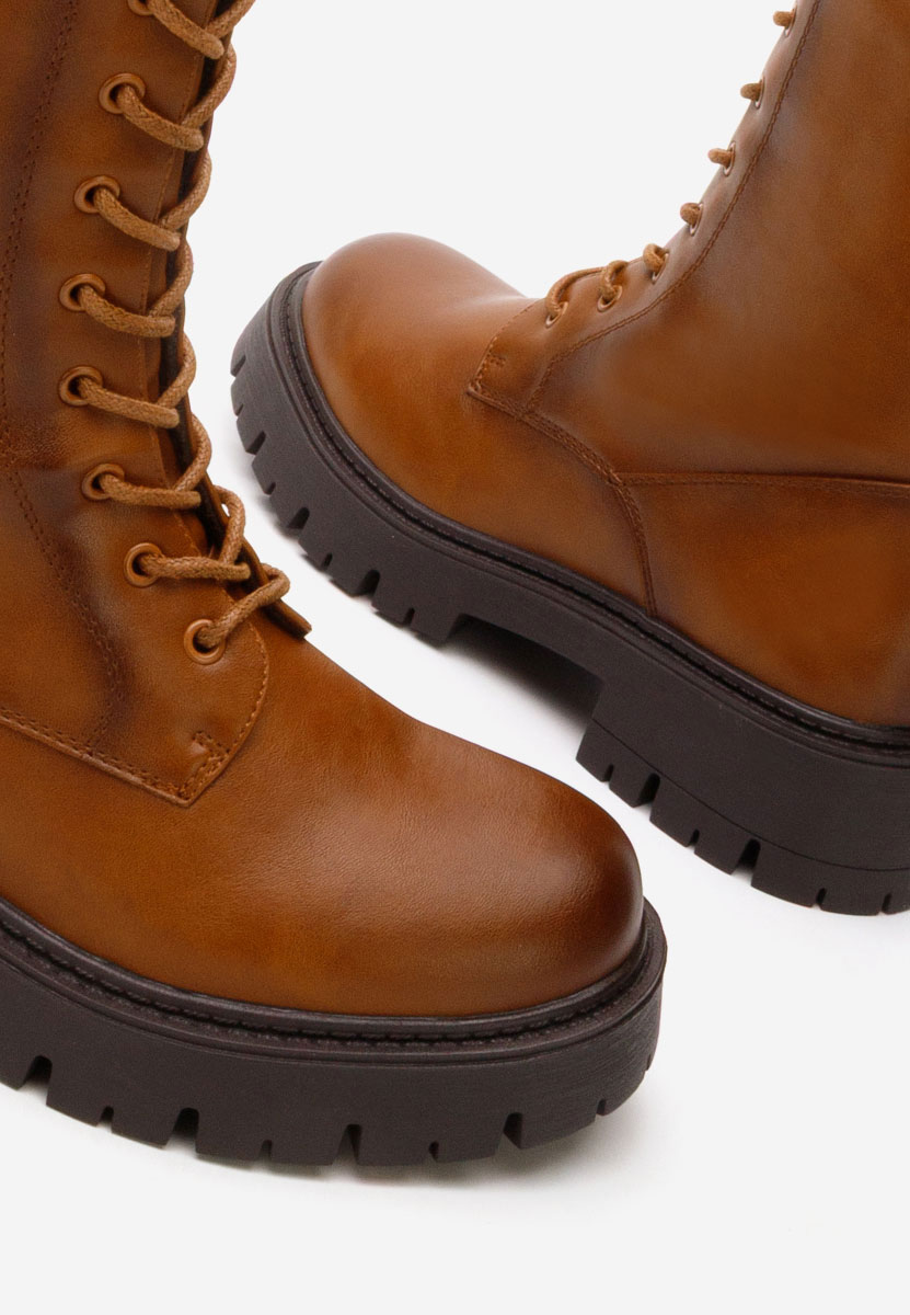 Camelowe kozaki sznurowane Hetie Camelowe kozaki sznurowane Hetie