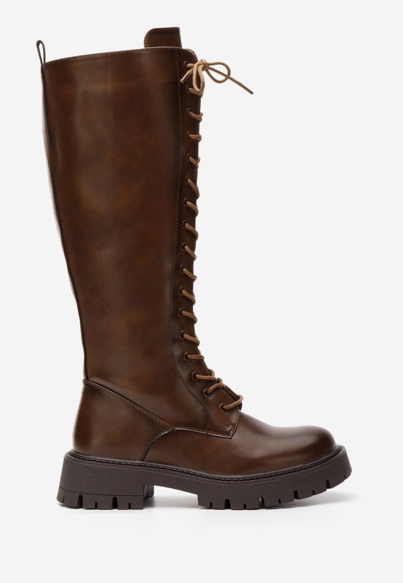 Brązowe kozaki sznurowane Hetie Brązowe kozaki sznurowane Hetie