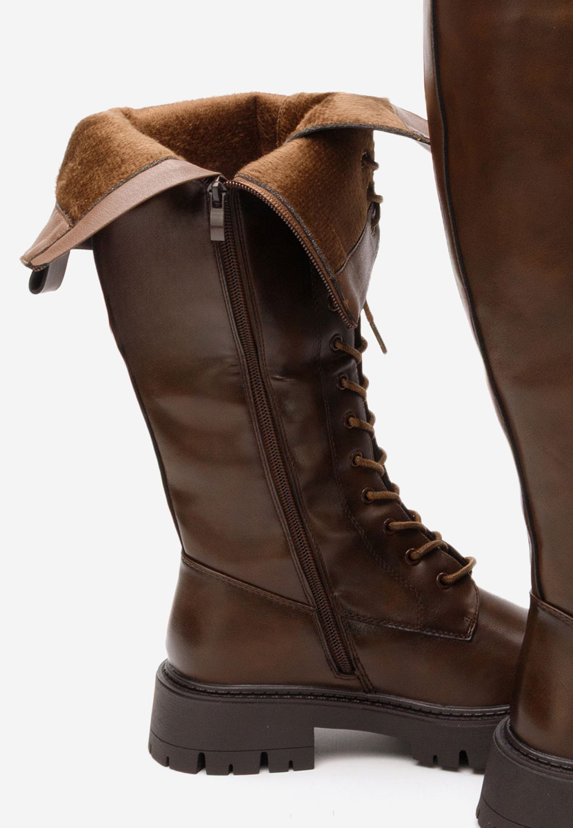 Brązowe kozaki sznurowane Hetie Brązowe kozaki sznurowane Hetie