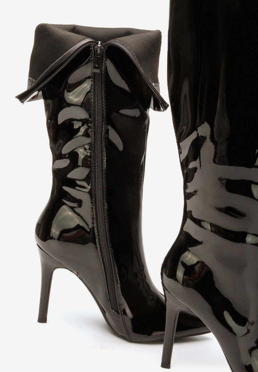 Czarne kozaki na szpilce Kiva