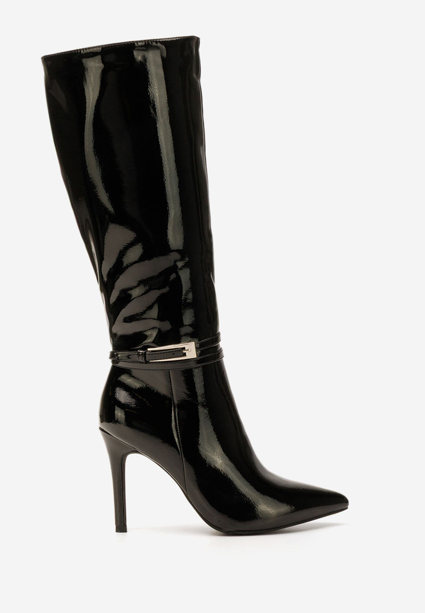 Czarne kozaki na szpilce Nivora