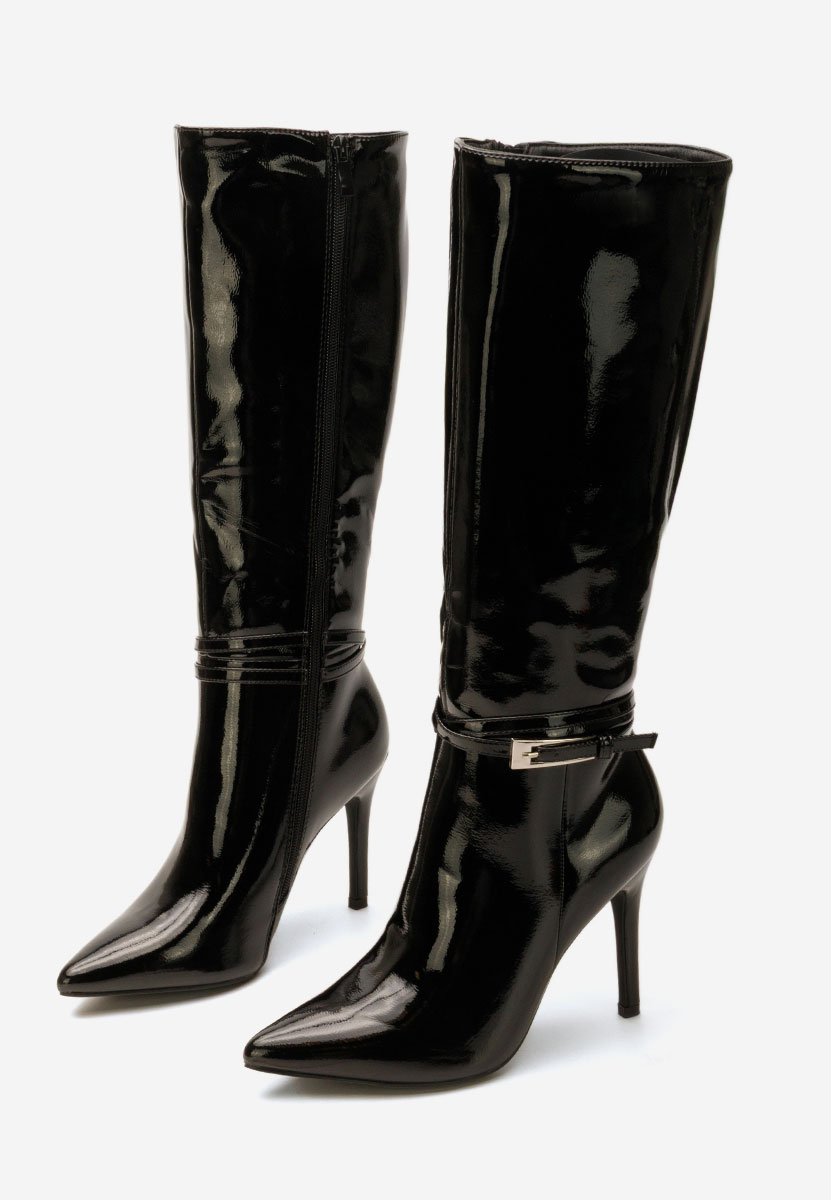 Czarne kozaki na szpilce Nivora