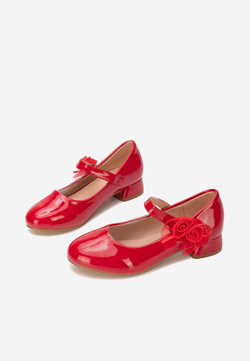 Czerwone półbuty dziewczęce Velmira