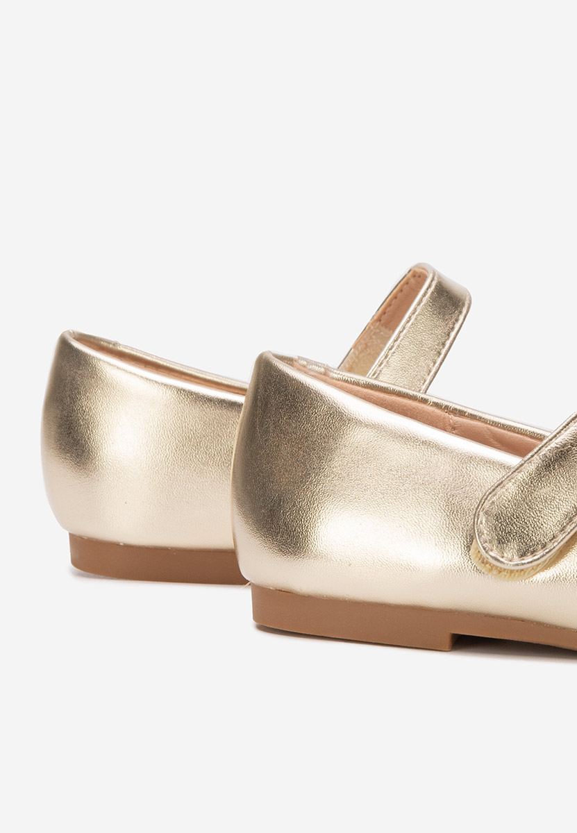Złote półbuty dziewczęce Harvana