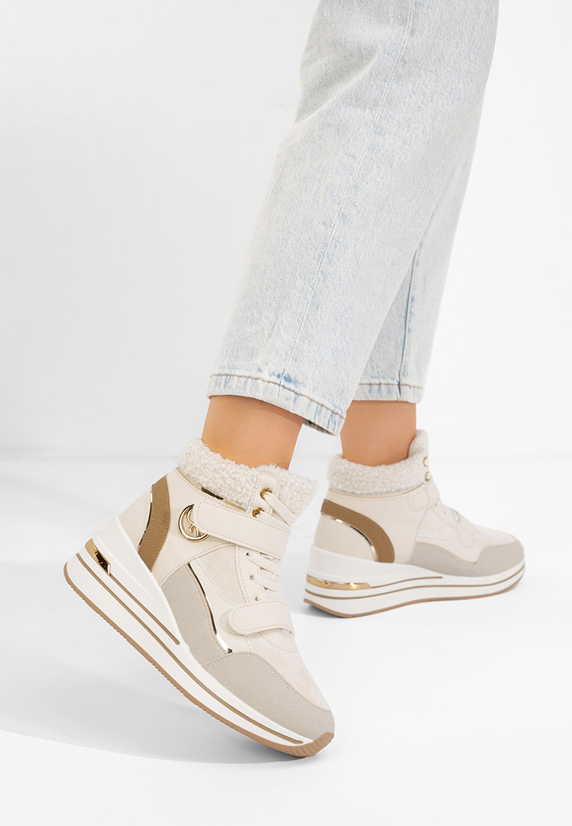 Beżowe sneakersy wysokie Velaris