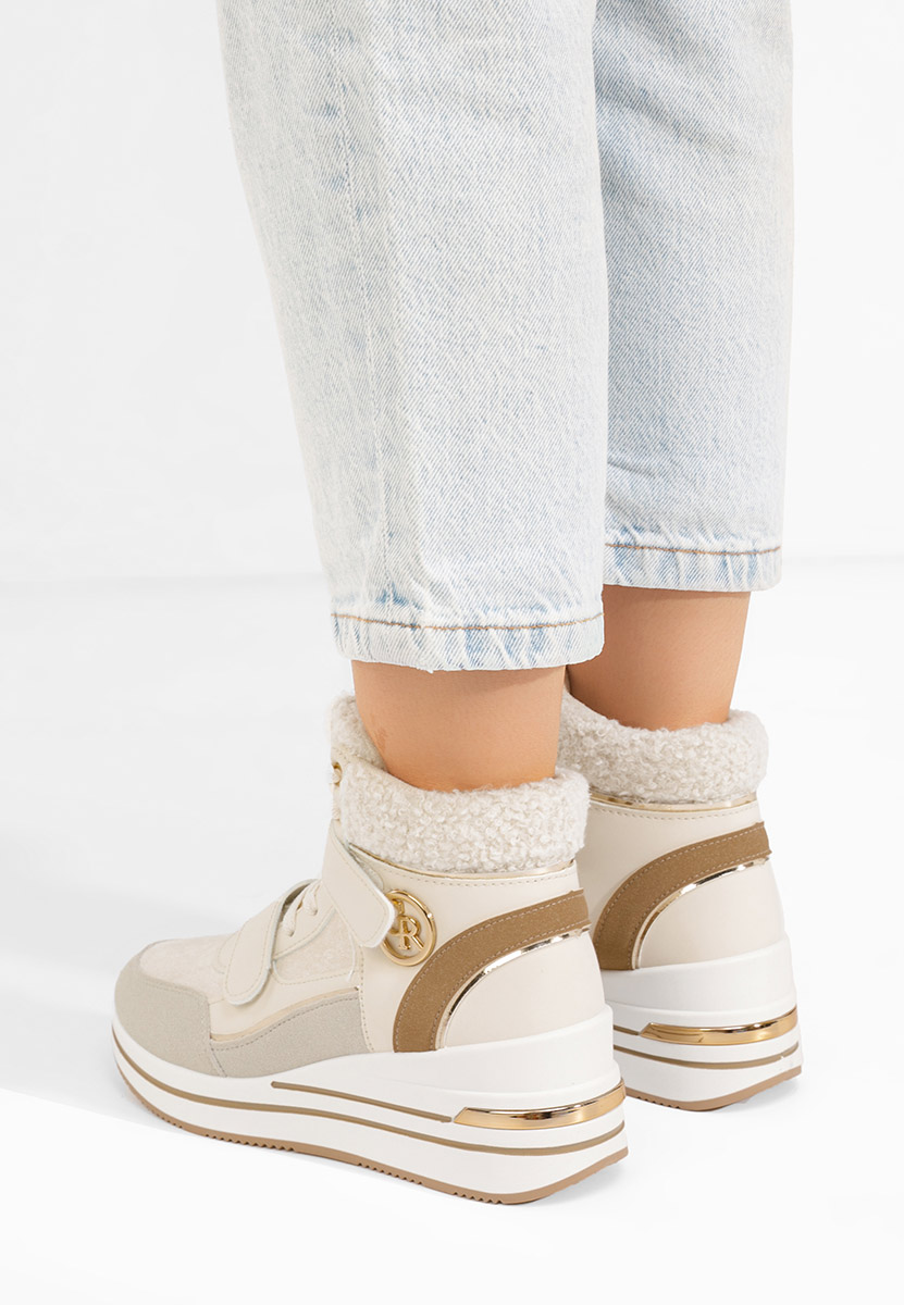 Beżowe sneakersy wysokie Velaris