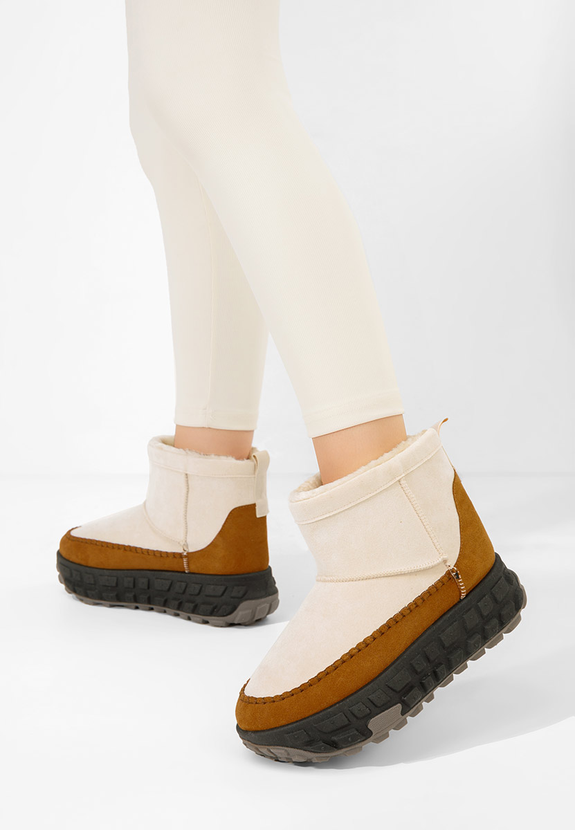 Beżowe botki na platformie Novela