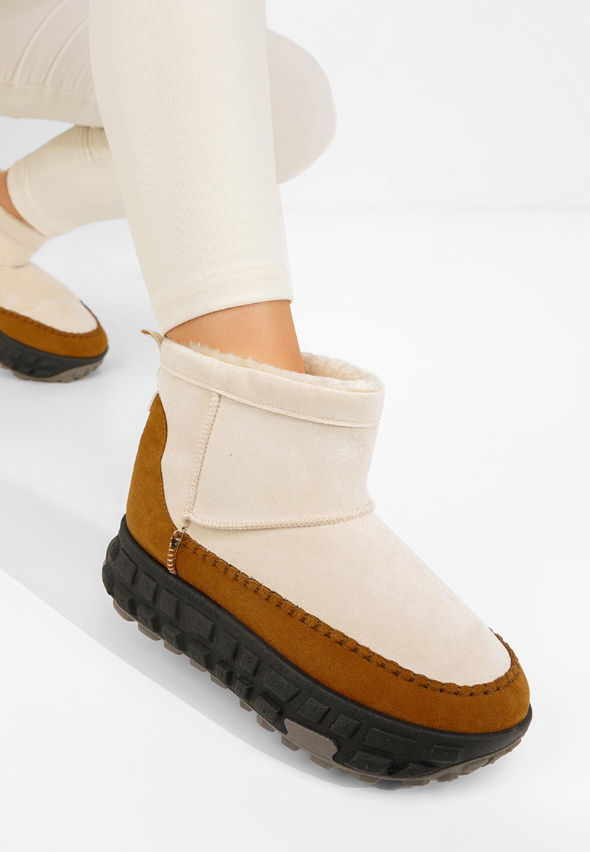 Beżowe botki na platformie Novela