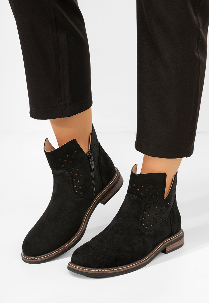 Czarne buty jesienne damskie Ilisha