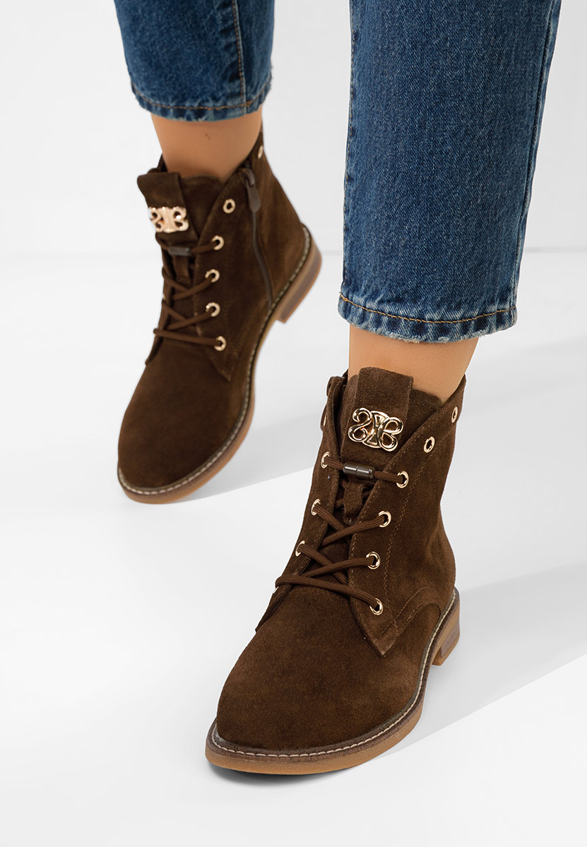 Brązowe botki damskie skórzane Farelia Brązowe botki damskie skórzane Farelia