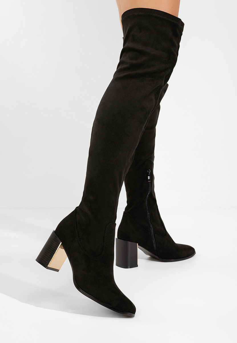 Czarne długie kozaki za kolano Jeanne V2