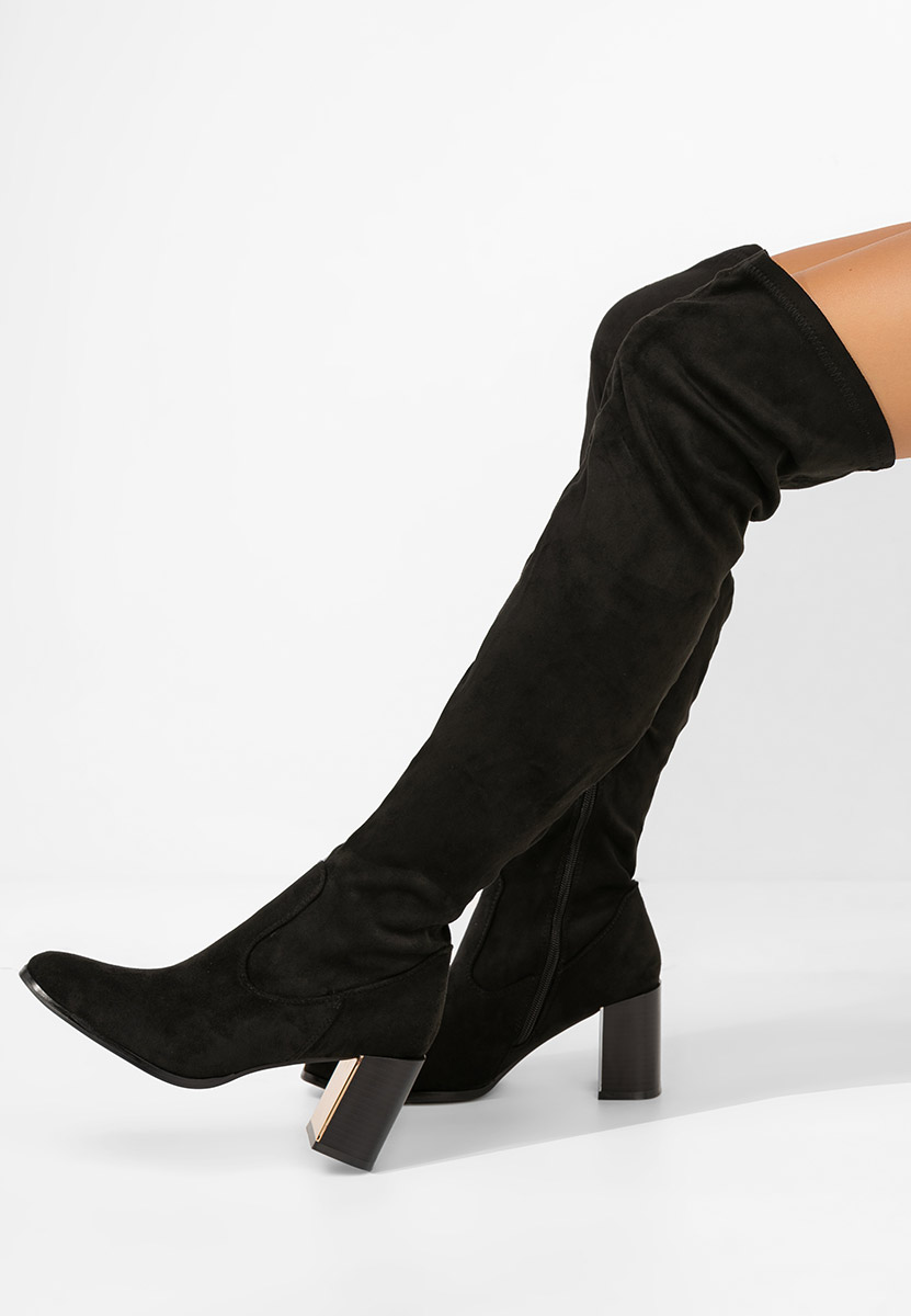 Czarne długie kozaki za kolano Jeanne V2