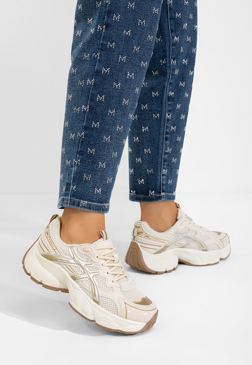 Beżowe sneakersy na koturnie Kaliora Beżowe sneakersy na koturnie Kaliora
