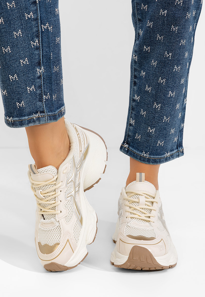 Beżowe sneakersy na koturnie Kaliora Beżowe sneakersy na koturnie Kaliora