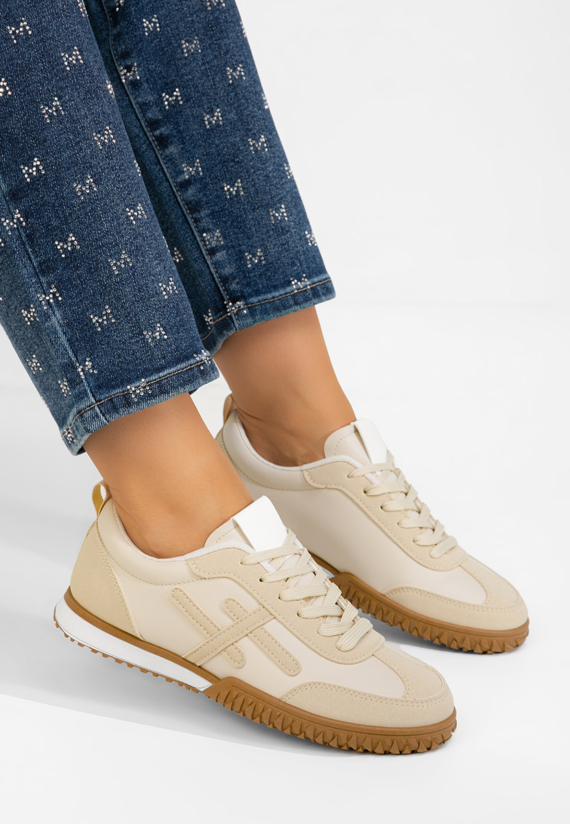 Beżowe sneakersy damskie Loriva