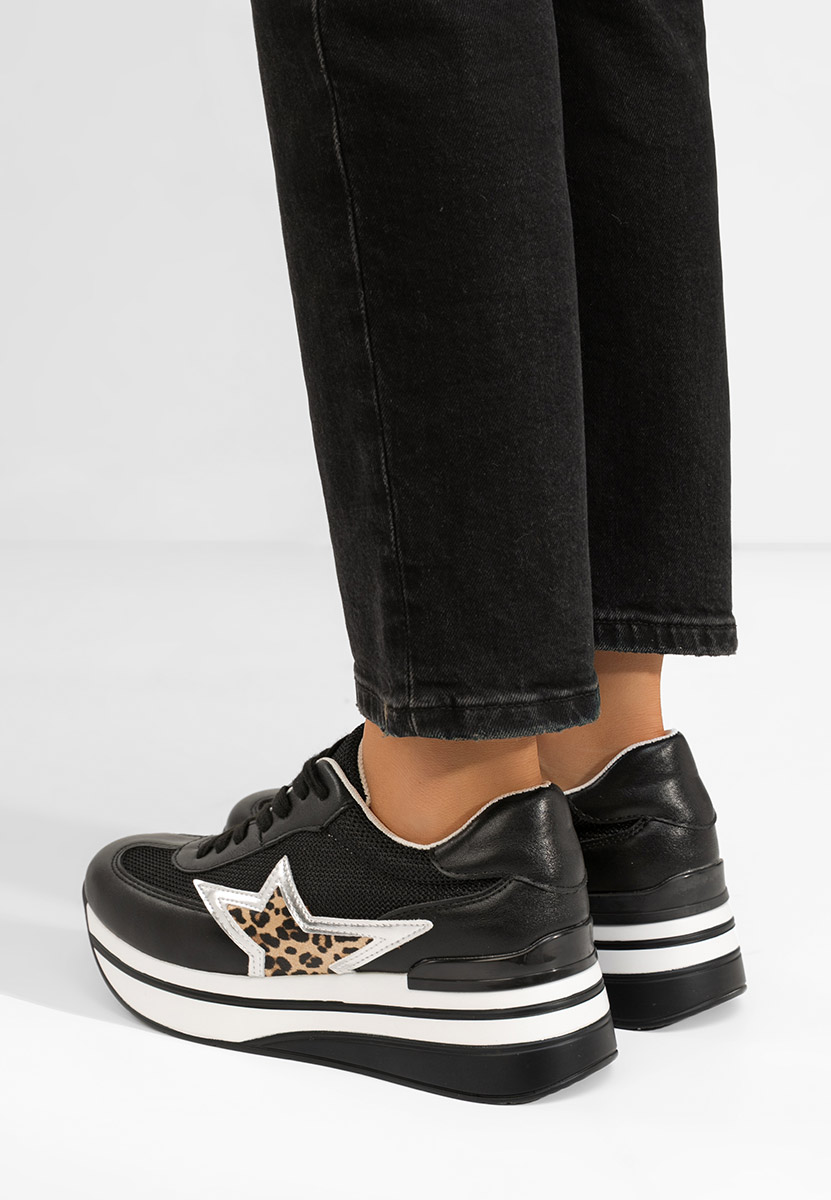 Czarne sneakersy na platformie Valorys