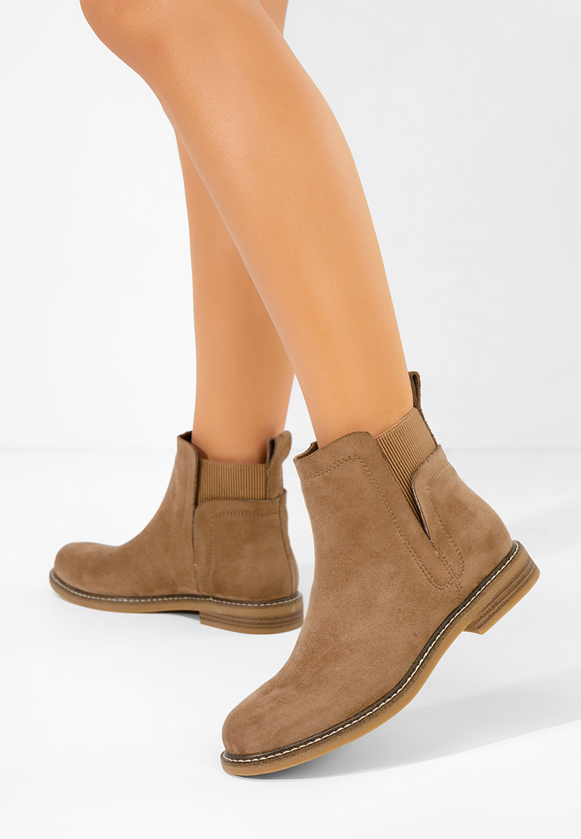 Khaki botki płaskie Torrenia