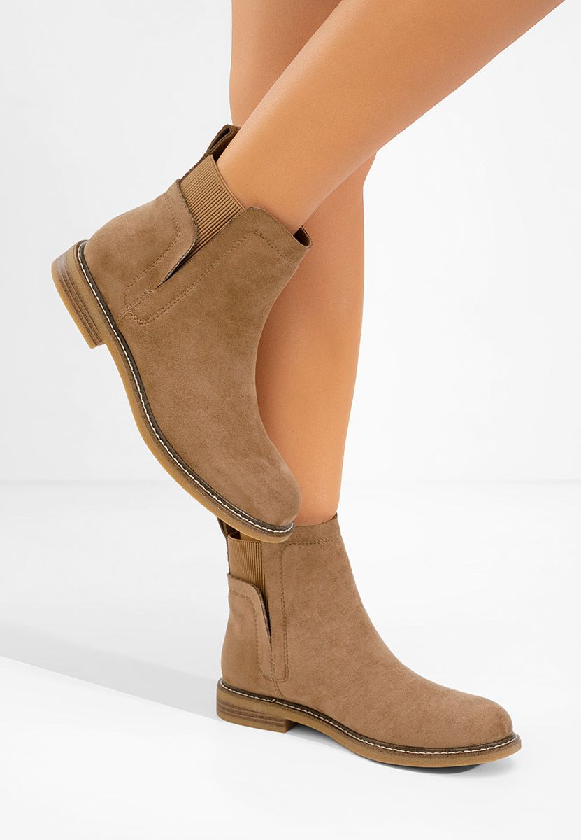 Khaki botki płaskie Torrenia